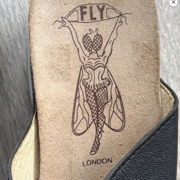 🖤👠🪰♥️ FLY LONDON WARY sz.40 EU, (9.5 US) Leather Wedge Platform ♥️🪰👠🖤 - Picture 6 of 10